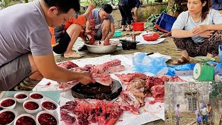 Ẩm thực bản làng Tuyên Quang | Thịt lợn bản – Lòng sốt tiết canh ngày mùng 1.