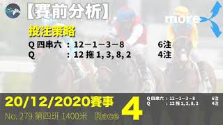 【賽前分析】20/12/2020賽事  |  Race 4 （No. 279 第四班1400米）