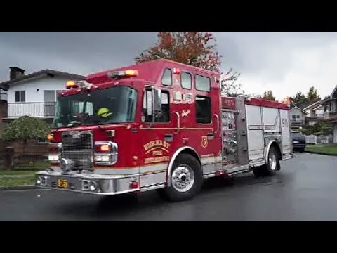 Burnaby Fire Department Engine 5 Responding & Arriving - YouTube