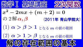 【数学Ⅰ基礎講座】2次関数 解の存在範囲