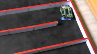 Formula Flowcode robot solving lefty maze