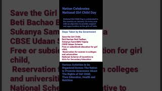Nation Celebrates National Girl Child Day