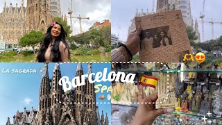 Barcelona layover 🇪🇸| Spain 🎀| Qatar airways cabin crew| Exploring Barcelona 😍🎀