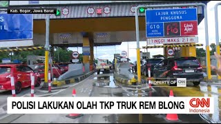 Polisi Lakukan Olah TKP Truk Rem Blong