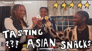 just girls taste-testing asian snacks...but we can't read what we bought 🍽️⭐