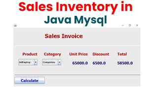 Sales Inventory in Java Mysql