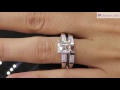 gia 3.01ct estate asscher diamond wedding set platinum