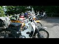 playing off road on an old japanese motorcycle.