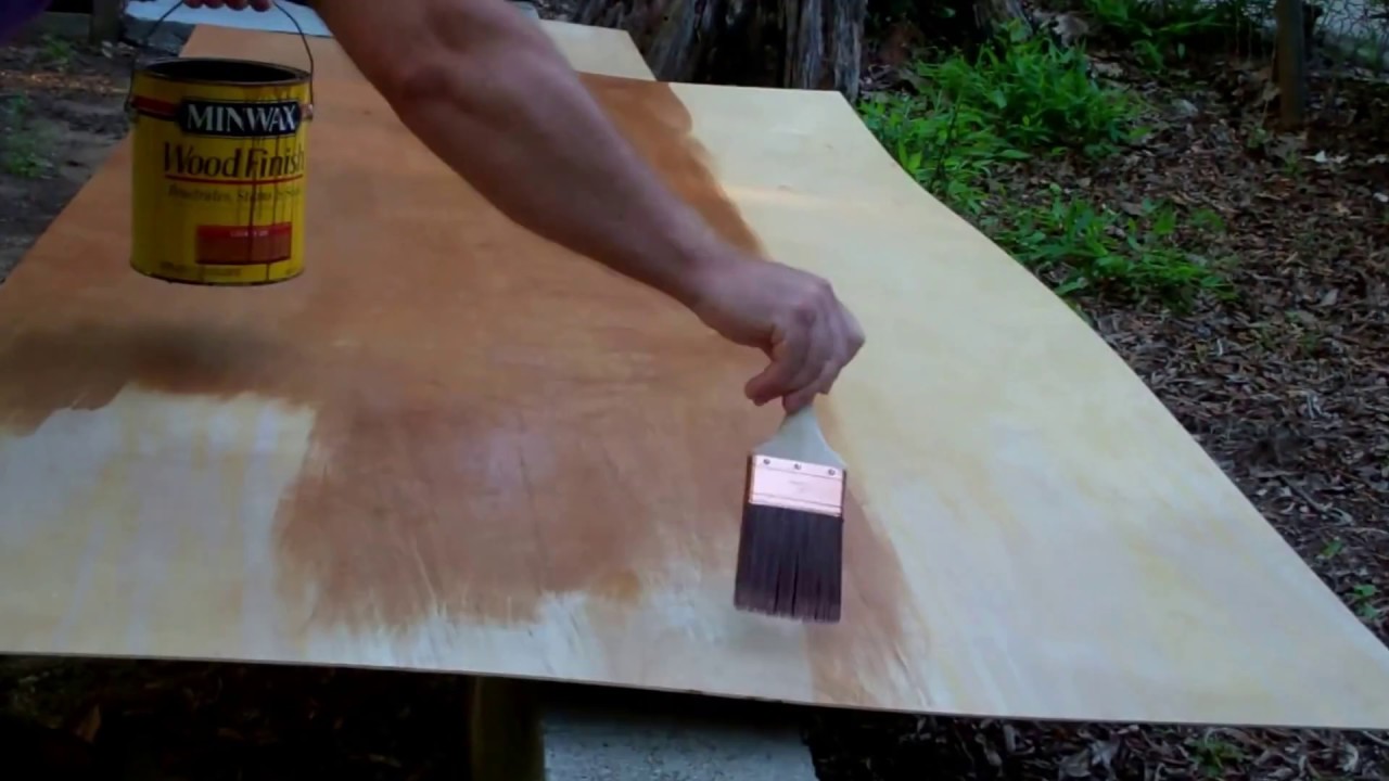 Staining Sheets Of Luan Plywood - YouTube