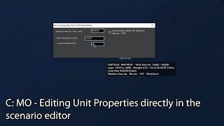 C: MO - Editing Unit Properties directly in the scenario editor