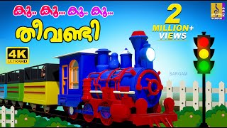 കൂ കൂ കൂ കൂ തീവണ്ടി | Train Song | Kids Cartoon Song Malayalam | Koo Koo Theevandi