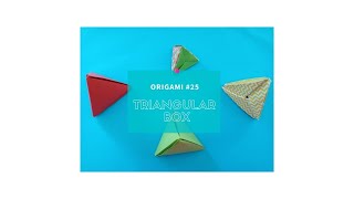 ORIGAMI By Une – Triangular box / Boite triangulaire