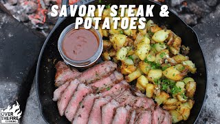 Savory Steak and Potatoes are legendary! 🥩 🥔 🌿 🔥 #shorts