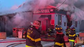 GR Fire Department on scene of a commercial building fire at Central Iron and Steel 02/18/25.