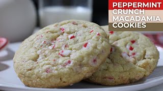 Peppermint Crunch Macadamia Cookies are delicious and make great gifts!