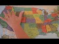 asmr tracing a map of the united states with state facts softly spoken