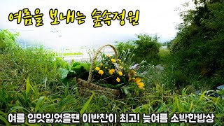 여름을 보내는 숲속정원/ 여름 입맛 잃었을땐 이반찬이 최고!/ 늦여름 소박한밥상