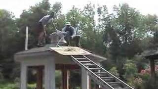 Cupola raising at The Garden in Maine, Dexter, Maine