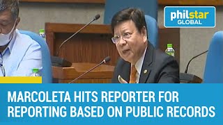 WATCH: Marcoleta hits ABS CBN reporter for reporting facts based on public record