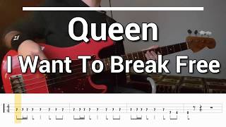 Queen - I Want To Break Free (Bass Cover) TABS