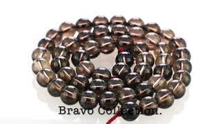 BP-094 Genuine Grade AAA Natural Smoky Quartz Round 7 mm Loose Beads Strand.