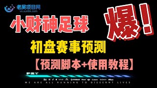 最新版小财神足球初盘赛事预测，实时资料号称胜率80%以上【预测脚本+使用教程】