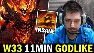 when W33 plays SHADOW FIEND — 11min Godlike with Insane Raze Dota2