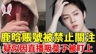 爆了！鹿晗被禁止關注，曾放言“趕緊把我封了……”疑似因直播吸葉子被盯上！