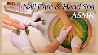 [ASMR] Relaxing Hand SPA & Nail care 🧡 scrubs, hand massage [NAILOG]