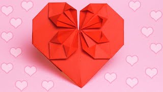 Origami Blossom Heart Tutorial. How to make paper heart origami