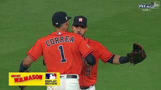 Marwin Gonzalez cuts down a run at home PostSeason 2017 Game 1