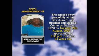 Mary Augustin Theodore ~ Short Obituary