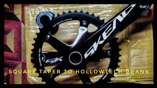 How To Remove And Install Crankset [SQUARE TAPER TO HOLLOWTECH CRANK]