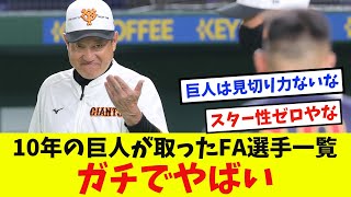 ここ10年の巨人が取ったFA選手一覧、ガチでやばい【なんJ反応】【5ch 2ch】