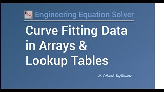 Curve Fitting Data in Arrays and Lookup Tables