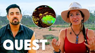 The Opal Whisperers Chip Their Way To A Lucky $15,000 Opal Find | Outback Opal Hunters