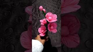 How to make Polythene Flowers 😱 #shorts #flowers #viral #craft #youtubeshorts #diy #nishucrafts #yt