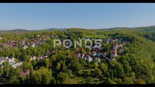 Eisenach Aerial View On Sunny Autumn Day - Thuringia Forest - 4k Stock Footage