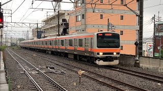 武蔵野線231系MU2編成各駅停車府中本町行きが西国分寺駅3番線に到着するシーン