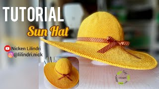 CROCHET // Tutorial Sun Hat / Beach Hat / Topi Pantai Rajut // Free Pattern