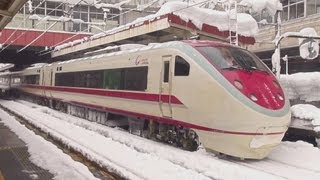 はくたか 大雪の越後湯沢を発車 681系2000番台はくたか スノーラビット