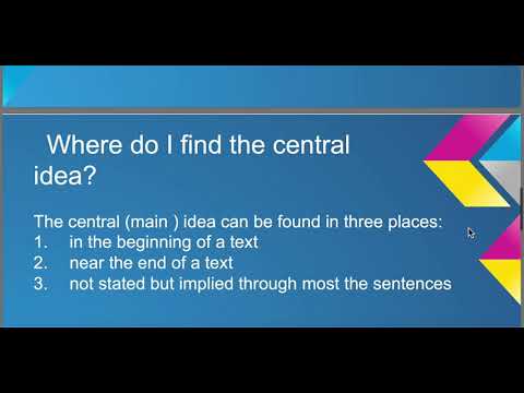 What Does Central Idea Mean In Literature