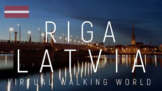 4K Virtual Walking Tour around Riga center. Autumn in Latvia through excellent  excursion streets