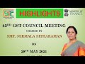 43rd GST COUNCIL MEETING HIGHLIGHTS / GST AMNESTY SCHEME / LATE FEES WAIVER ETC. / TAX DKP