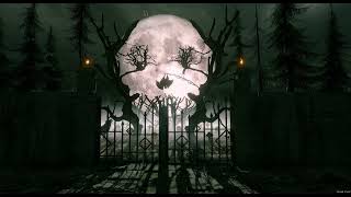 Foggy creepy graveyard | Free animated motion background | Halloween scenery animation