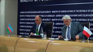 Joint Press Conference of Minister of Foreign Affairs Elmar Mammadyarov and Witold Waszczykowski