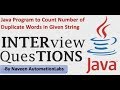 Java Program to Count Number of Duplicate Words in Given String