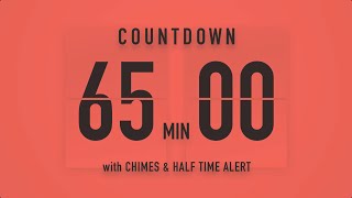65 Minute Countdown Timer โณ Flip Clock with Chime Alerts ๐งก๐