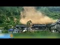 Dramatic footage as landslide destroys homes in China