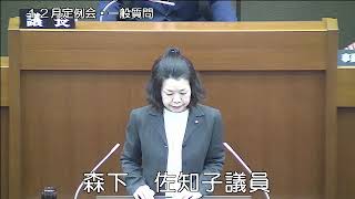 平成２９年１２月定例会（１２月７日⑥）再々質問（森下佐知子議員）